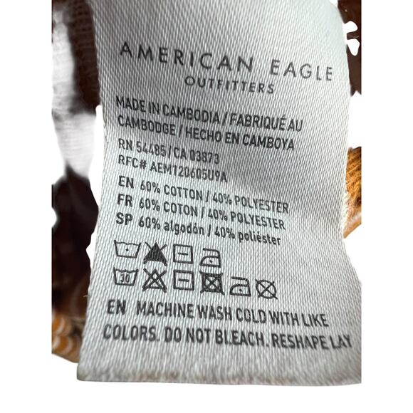 American Eagle Outfitters Tank Top Womens Medium Orange Striped Button Front - Picture 7 of 7